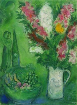El campanario de Orgival gouache y pastel contemporáneo de Marc Chagall Pinturas al óleo